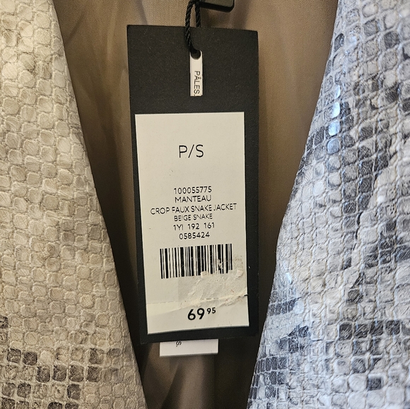 Dynamite Crop Faux Snake Moto Jacket Size Small NWT - Picture 3 of 4